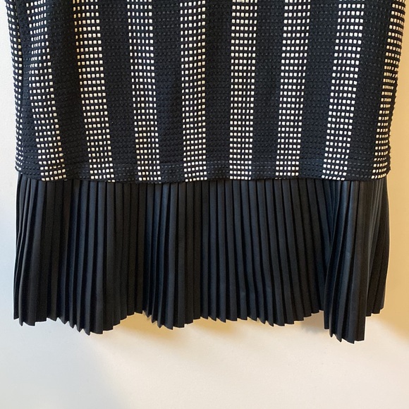 Zara Textured Weave Faux Leather Pleated Dress - Picture 6 of 9